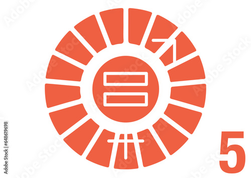 The Global Goals Sustainability Development 5 Five Gender Equality Orange