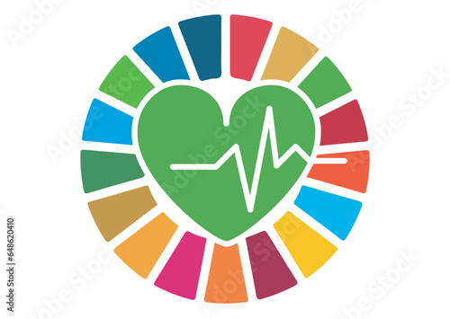 The Global Goals Sustainability Development 3 Three Good Health Well-being Multicolor