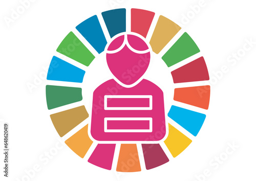 The Global Goals Sustainability Development 10 Ten Reduced Inequalities Multicolor