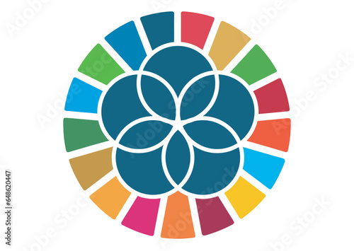 The Global Goals Sustainability Development 17 Seventeen Partnerships for the Goals Multicolor
