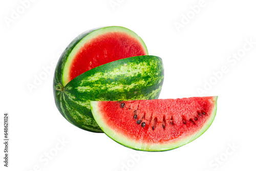 Fresh and juicy watermelon png image_ watermelon slice on isolated white_ fresh watermelon on transparent background 