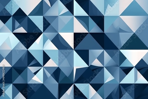 A vibrant abstract background with geometric triangles in shades of blue and white