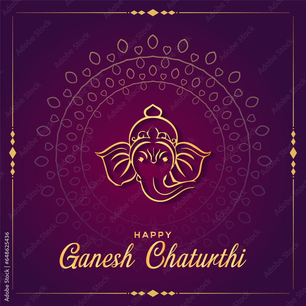 Happy ganesh chaturthi hindu festival background.