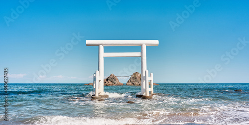 Japanese shrine at seaside