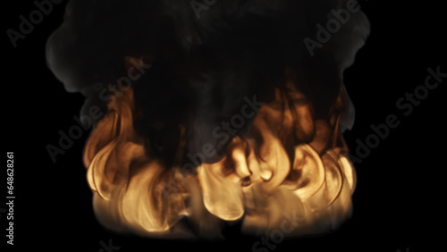 The flames of the fire are burning in close-up. Can be used as a video texture or background for design projects, scenes, etc.