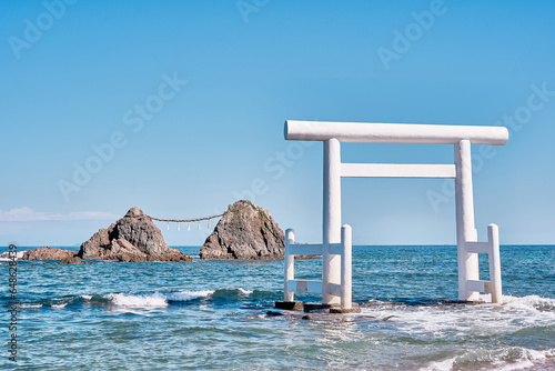 Japanese shrine at seaside