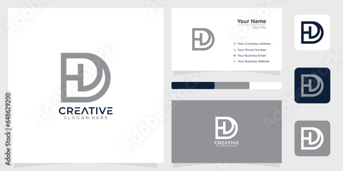 Initial letter HD monochrome ine logo design creative simple and business card photo