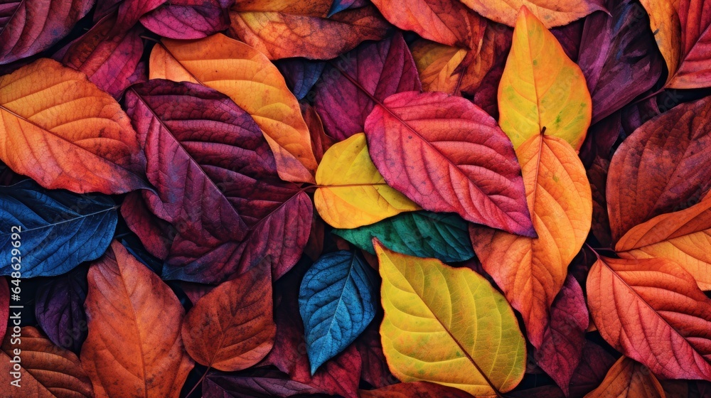 Autumn's Texture: Close-Up Burst of Color

