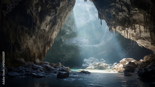 A bright day reveals the beauty of the Marble Mountain cave © Pretty Panda
