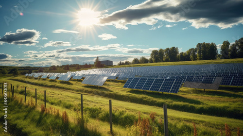 Futuristic Solar Panel Landscape: Promising Sustainable Future 