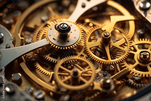 Horological Marvel: Detailed View of a Functional Watch Mechanism