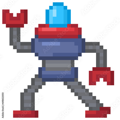Pixel Illustration of a toy robot