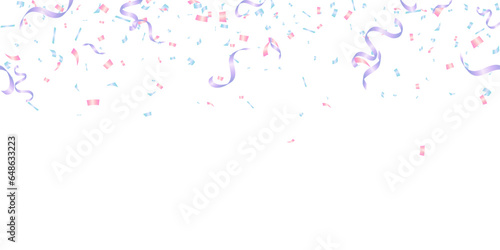 background illustration with pastel-colored confetti for celebration, holiday and greeting card
