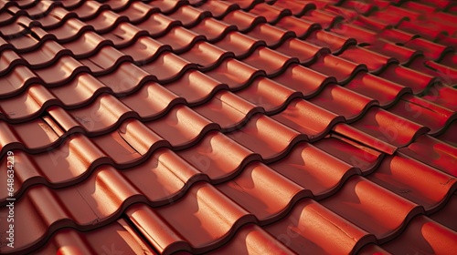 Traditional Roofing Beauty: Vibrant Red Tiles 