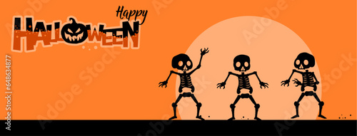  Happy Halloween - illustration, banner poster.