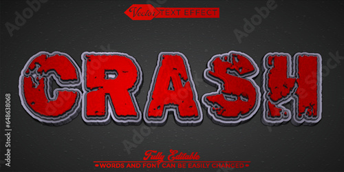 Red Crash Editable Text Effect Template