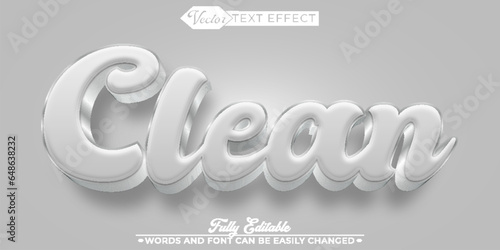 White Clean Vector Editable Text Effect Template