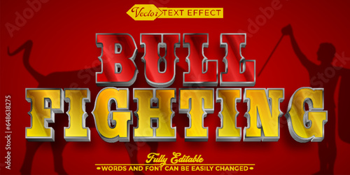 Danger Bull Fighting Vector Editable Text Effect Template