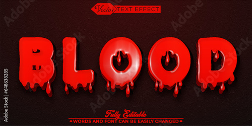 Dark Horror Blood Vector Editable Text Effect Template