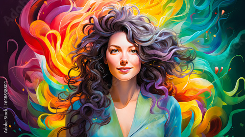 Artistic Tribute to Women: Colorful Poster for International Women's Day, Colorful Expression of Womanhood