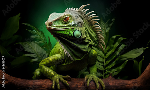 Green Lizard in its Natural Habitat  Stunning Jungle Wildlife Photo