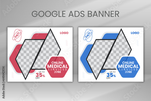 Minimal Hospital Care Services Web Ads Banner Social Post
