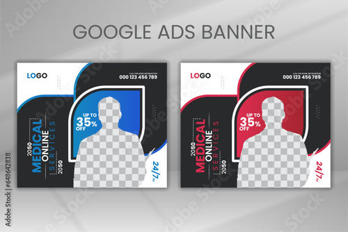 Minimal Hospital Care Services Web Ads Banner Social Post