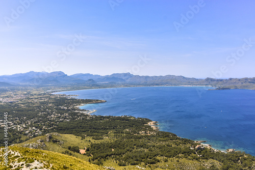 View of Pollensa Bay at the top of Talaia d'Alcudia, Majorque, Spain photo