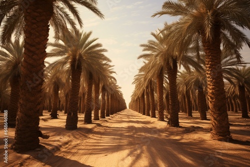 A palm tree farm in Saudi Arabia. Generative AI © Edward
