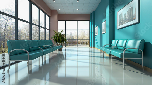 Elevate Your Healthcare Experience in a Serene Modern Hospital Waiting Area, Generative AI © BPawesome