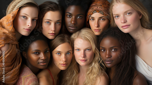 Many ethnic beauties, women of different races - Caucasian, African, Asian and Indian. © JKLoma