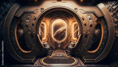 Fototapeta Naklejka Na Ścianę i Meble -  Interior of a futuristic spaceship