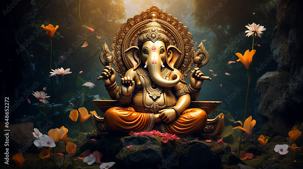 Lord Ganesha or Ganapati is leader of the Shivaganas in hinduism religion Lord Ganesha or Ganapati is leader of the Shivaganas in hinduism religion