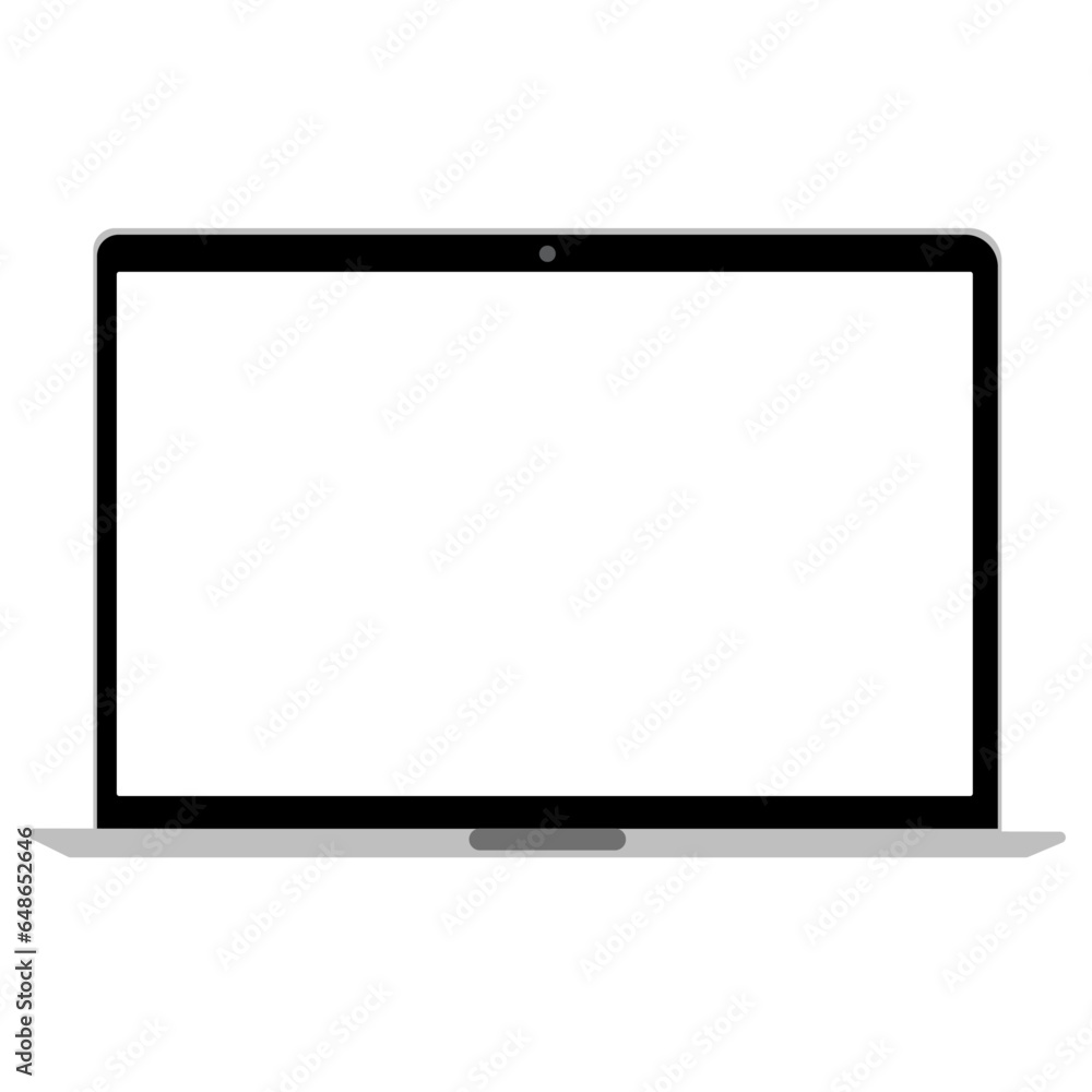 Laptop or notebook with blank screen isolated with clipping path on transparent background Laptop or notebook with blank screen isolated with clipping path on transparent background