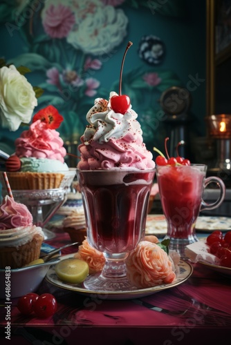 Vibrant Ice Cream Photography: A Symphony of Colors - AI Generated