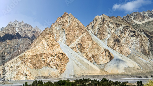 Passu cones peaks in the Karakorum mountains  photo