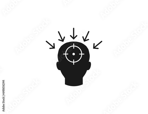 Concentration, logical thinking icon. Vector illustration.
