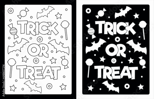 Coloring page for Halloween, vector illustration, Black and white pumpkin drawing, October event, Fun Activity, DIY Coloring, Halloween Artwork, poster, sticker