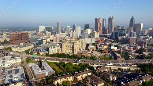 Aerial orbit Grady Medical Center Downtown Atlanta GA photo