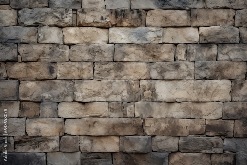 A picture of a wall made of stone blocks. This image can be used to depict architecture, construction, or historical sites.