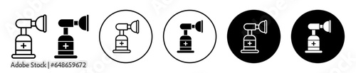 anesthesia inhaler icon. breath taking medical device for artificial oxygen supply instrument vector. Ambu bag with cylinder sign.