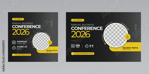 digital marketing business workshop live conference webinar invitation social media flyer poster template 