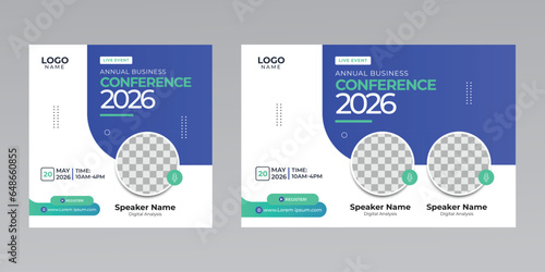 digital marketing business workshop live conference webinar invitation social media flyer poster template 