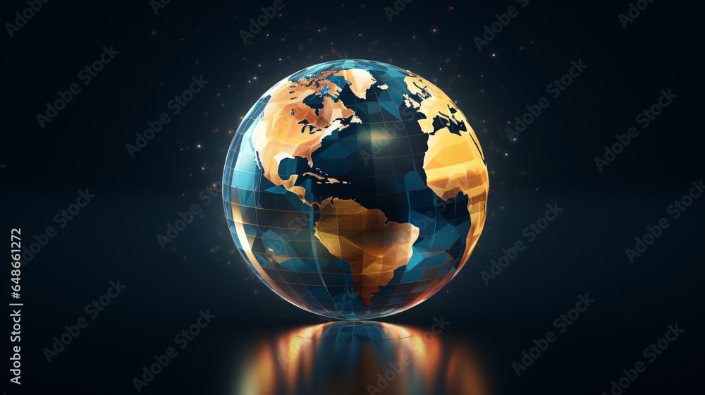 Abstract global focusing on North America illustration