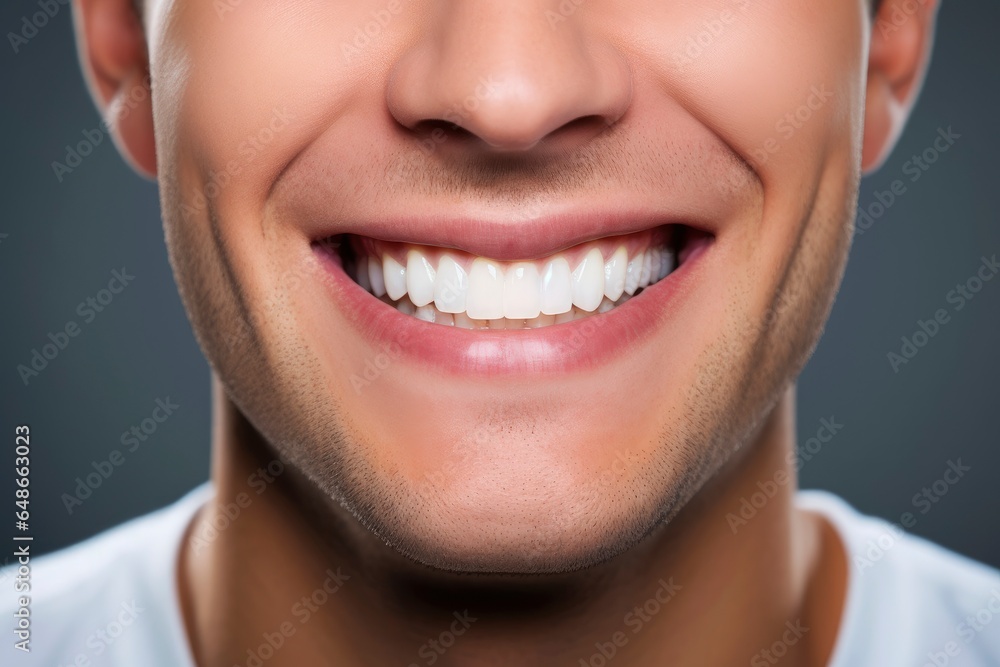 A man brushing his teeth with a toothbrush in his mouth created with Generative AI technology A man brushing his teeth with a toothbrush in his mouth created with Generative AI technology