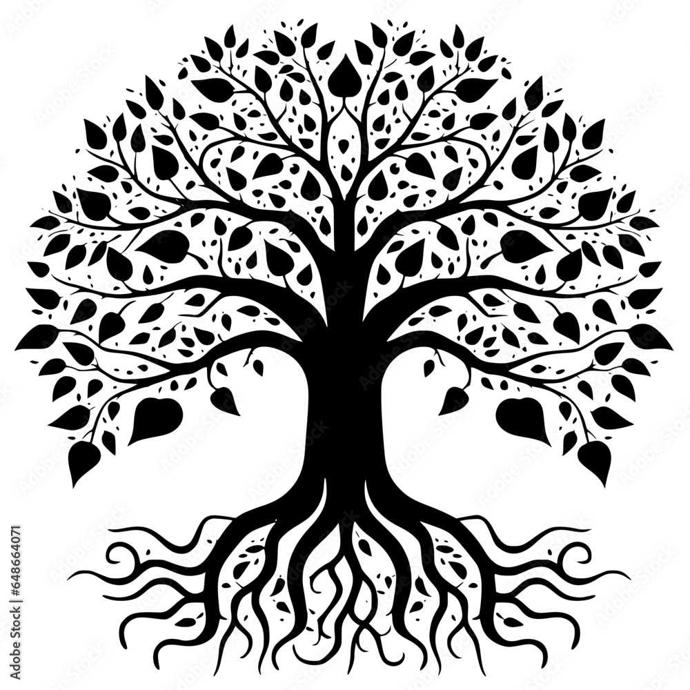 Obraz premium Tree with roots vector