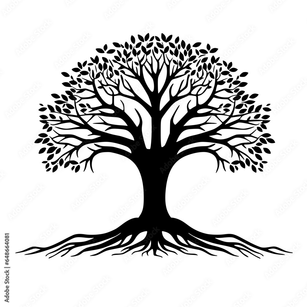 Obraz premium Tree with roots vector