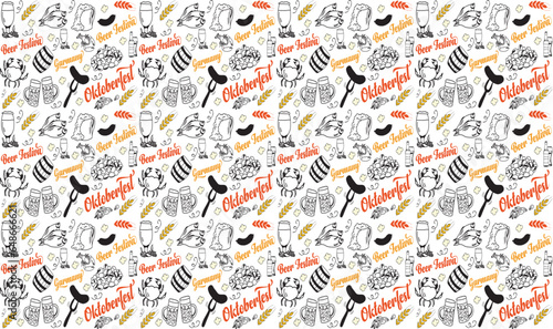 Oktober Fest Seamless Pattern Background Illustration