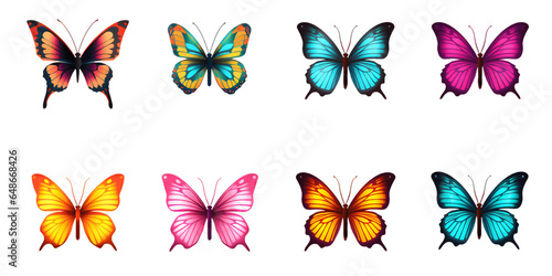 Set of butterflies isolated on transparent background © transparent paradise