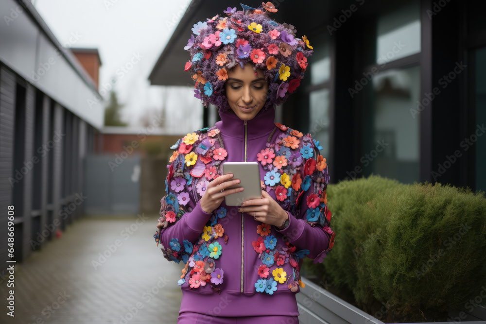 A person promoting mental health awareness and support on social media, addressing its impact on well-being. Generative Ai.